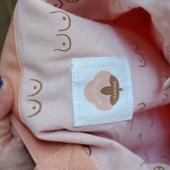 NWOT Thirdlove Peach Canvas Beach or Shopping Bag with handles - Picture 10 of 14